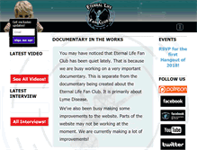 Tablet Screenshot of eternallifefanclub.com